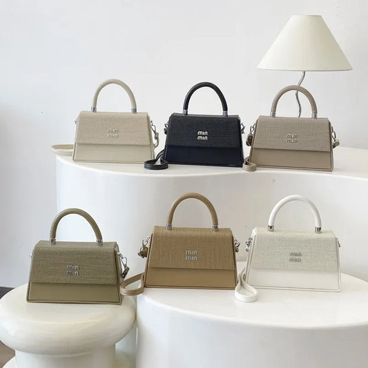 Stylish Casual Crossbody Bag Minimalist Designer Handbag Women Solid Color Leather Large Capacity Trendy Commuter
