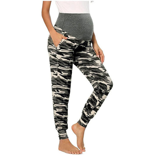 Maternity Clothes Women Camouflage Pants Stretchy Comfortable Lounge Pants High Waist Slim Maternity Leggings Premama Clothing