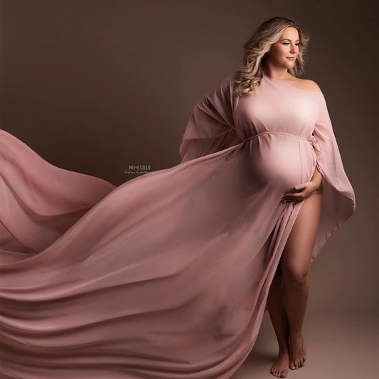 Pregnancy Dress Simple Silk-like Cloak Modeling Fabric Maternity Photography Pregnant Women Tulle Cape Sexy Shooting Clothes