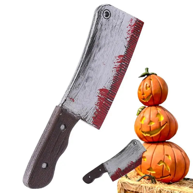 Faked Bloody Sharp Knife for Halloween Costume Cosplay Props Simulation Plastic Kitchen Knife Horror Decor theme Party Supplies