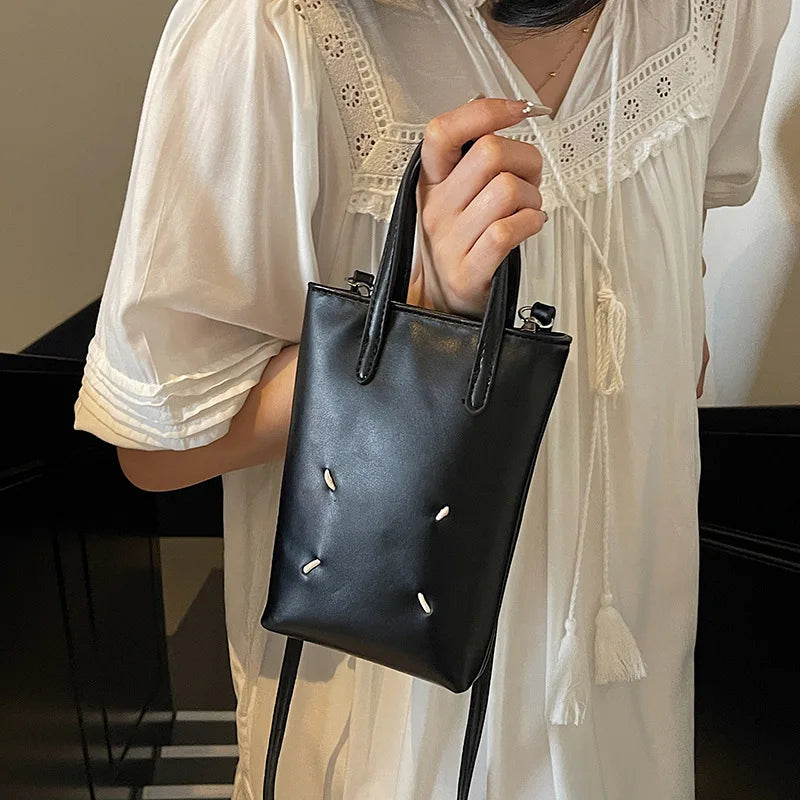 Stylish Solid Color Handbag for Women 2025 New - Trendy Casual Purse, Top - Handle & Crossbody, Made of Premium Leather