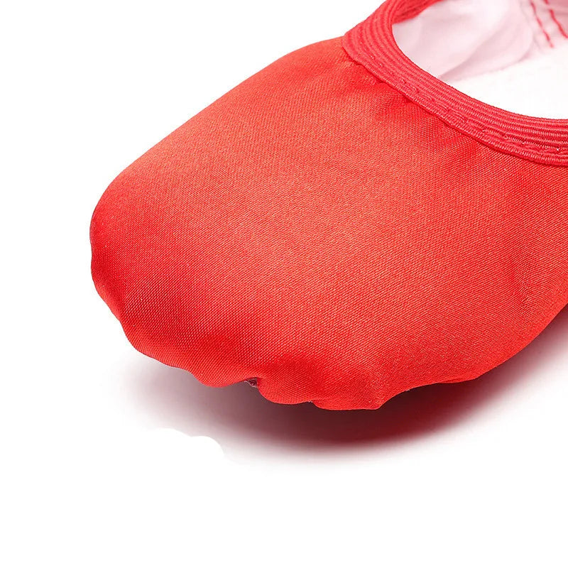 Children Kids Point Beginner Practicing Dancing Shoes Soft Sole Satin Ballet for Girls  Slipper Dance Ballerina Shoe